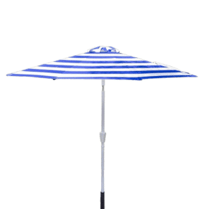 Parasol à rayures bleues et blanches