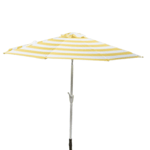 Parasol à rayures jaunes et blanches